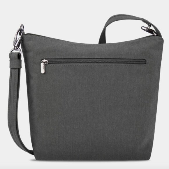 Travelon Metro Crossbody - Forest Heather w/ 5-Point Anti-Theft Protection, Gray - Picture 4 of 7